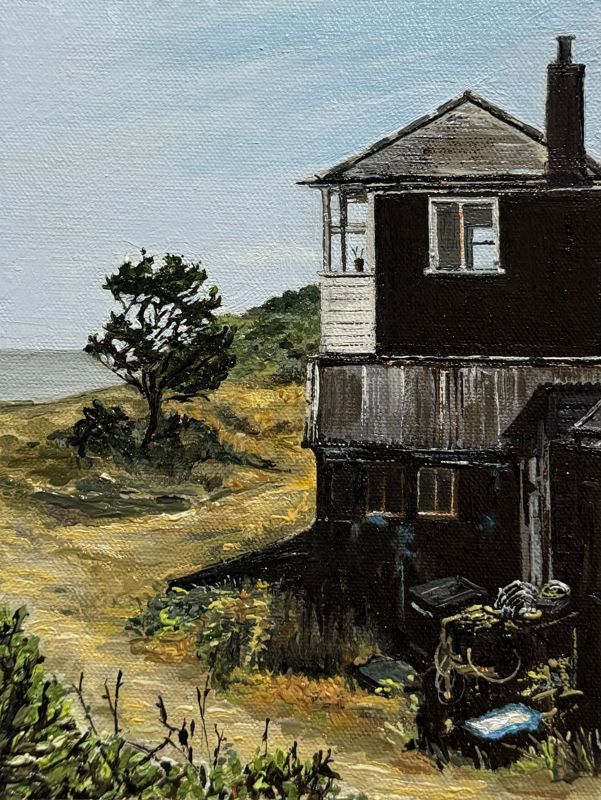 13. The Lookout, Sizewell Beach, oil on canvas, 8 x 6, framed