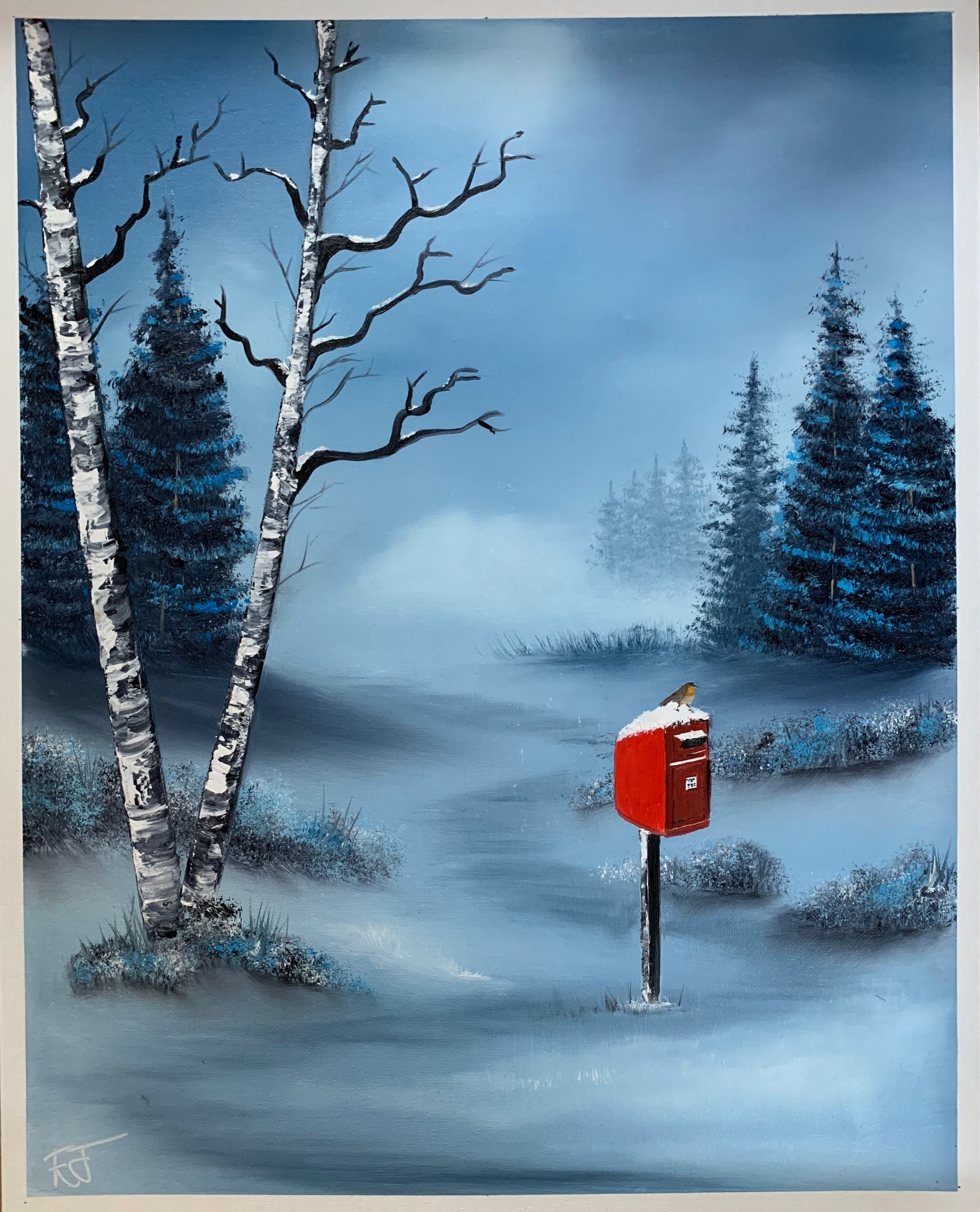 Winter Post, oil on canvas, 16 x 20