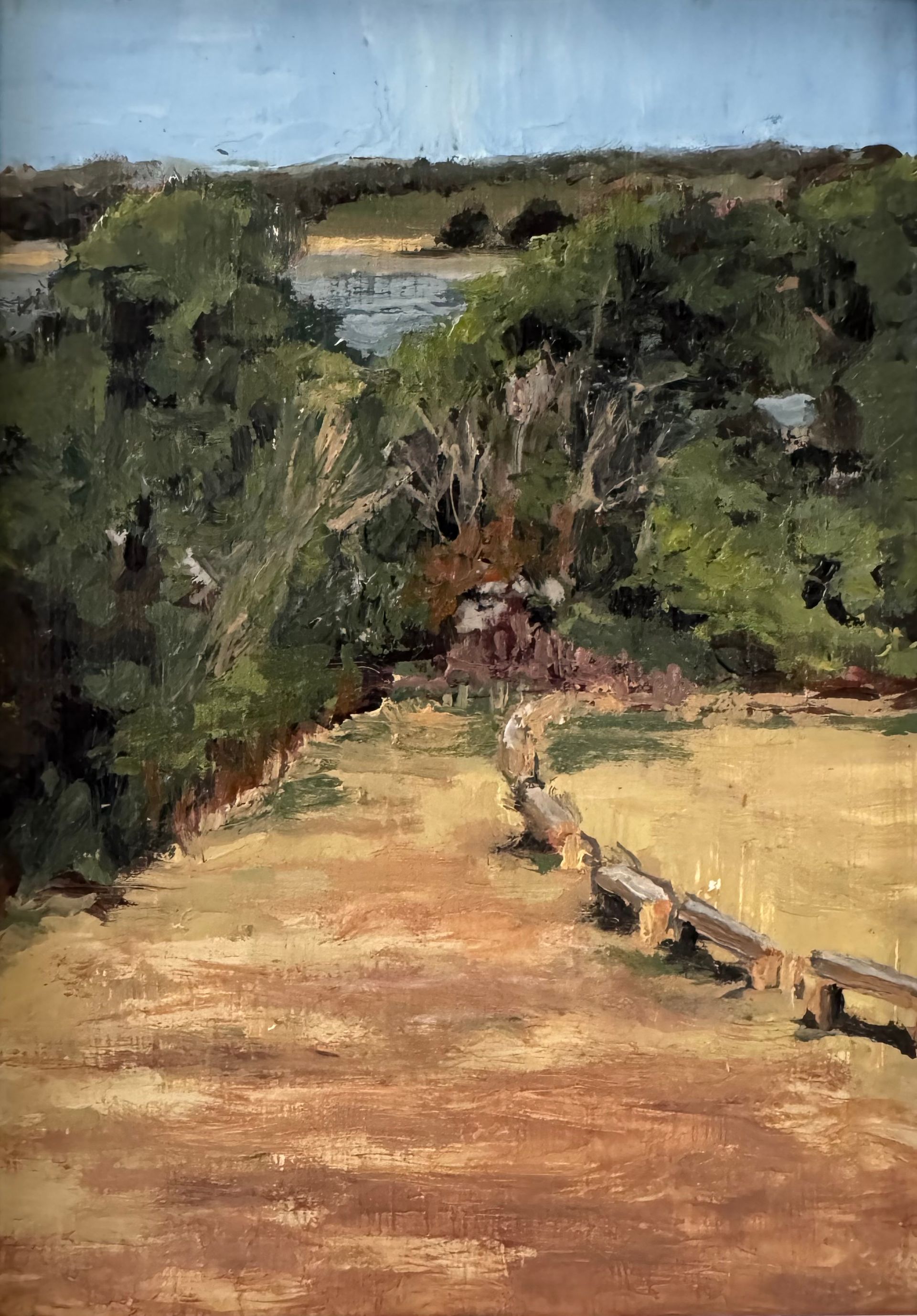 9. Alde View in Summer, Iken, oil on board, 7 x 5, framed