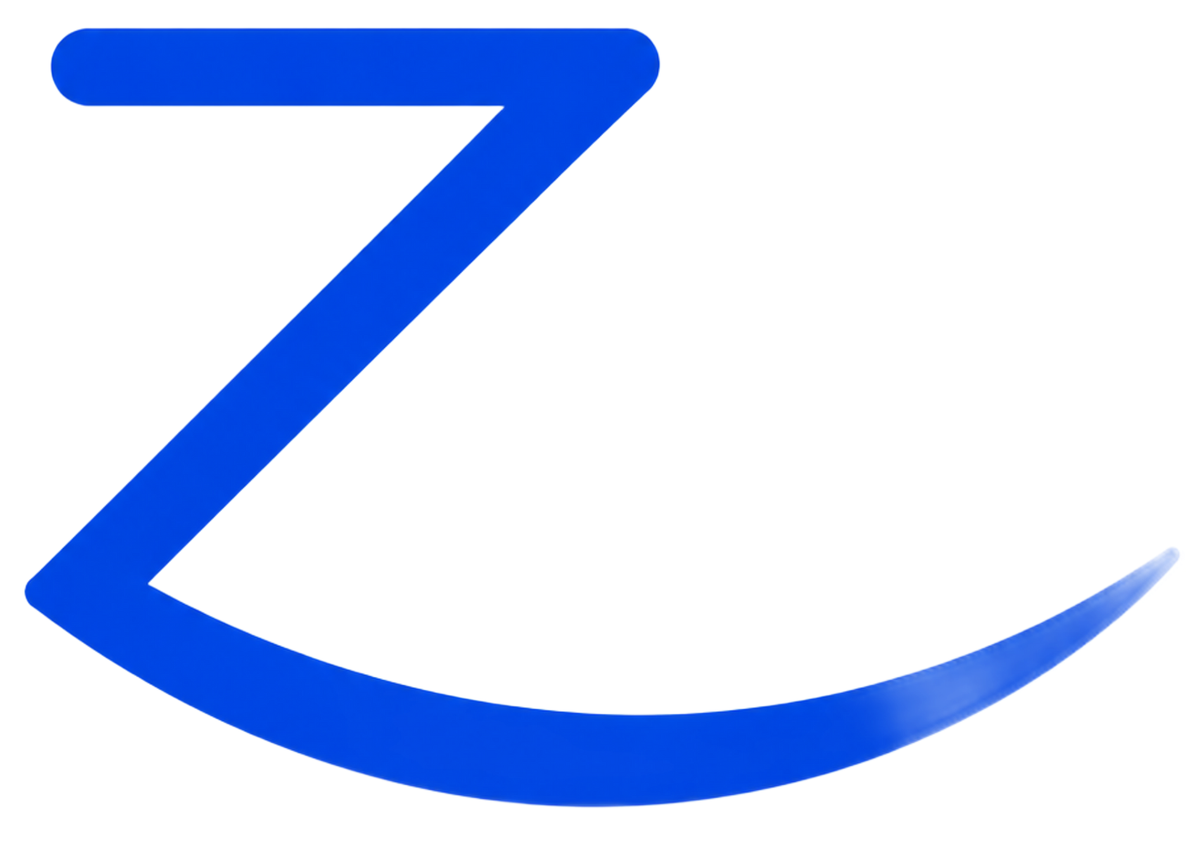 Blue stylized lowercase āzjā logo on a white background