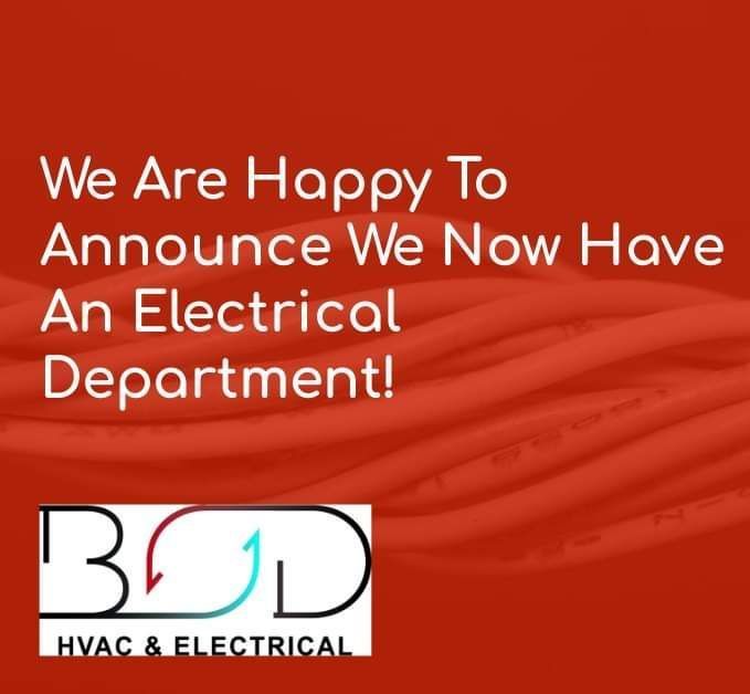 Picture of announcement of new electrical department.