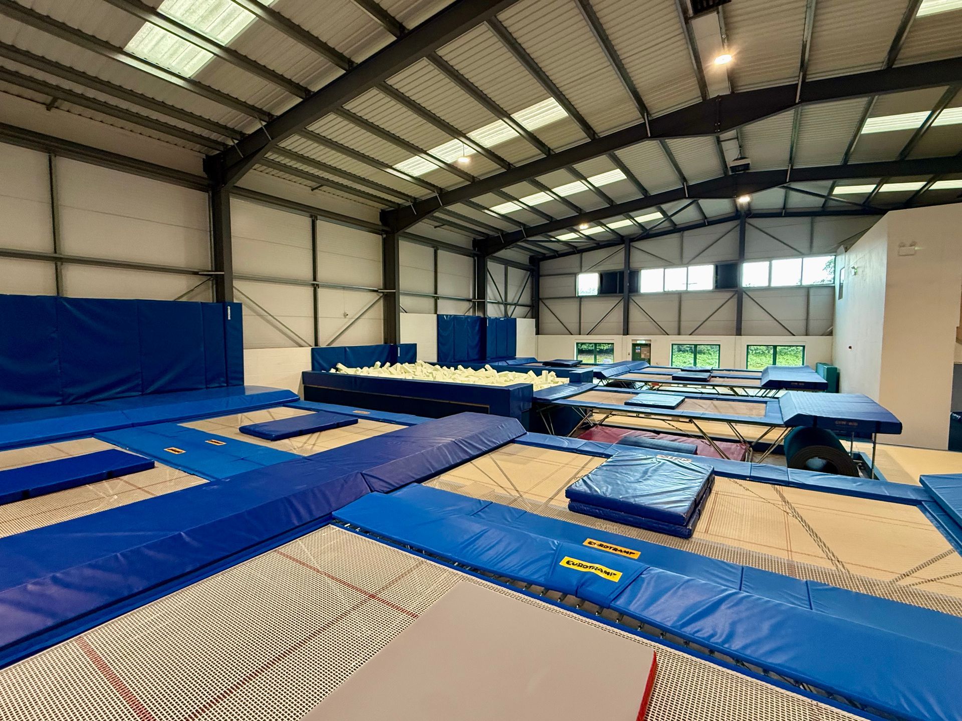 Stoke Trampoline Gymnastics Club gym with trampolines, foam pit, mats