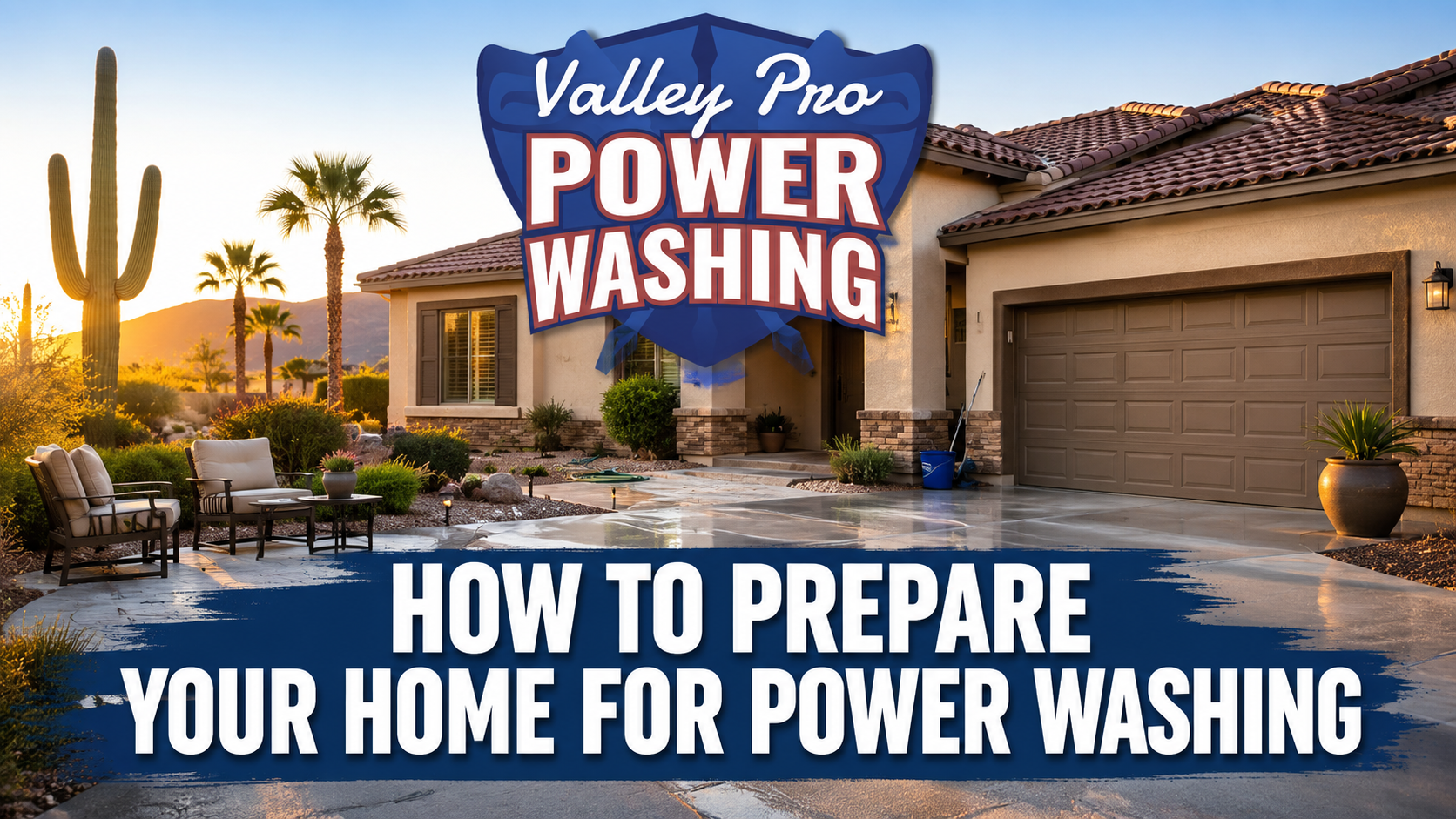 Valley Pro Power Wash cleaning a Phoenix home exterior surface