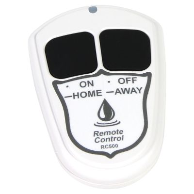 PipeBurst Pro 5 wireless remote control. White hand held remote with two black buttons.