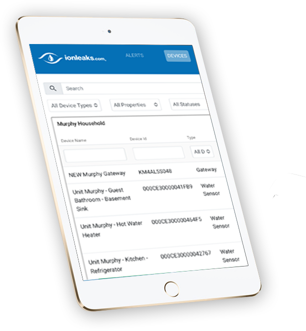Tablet displaying ionleaks.com interface