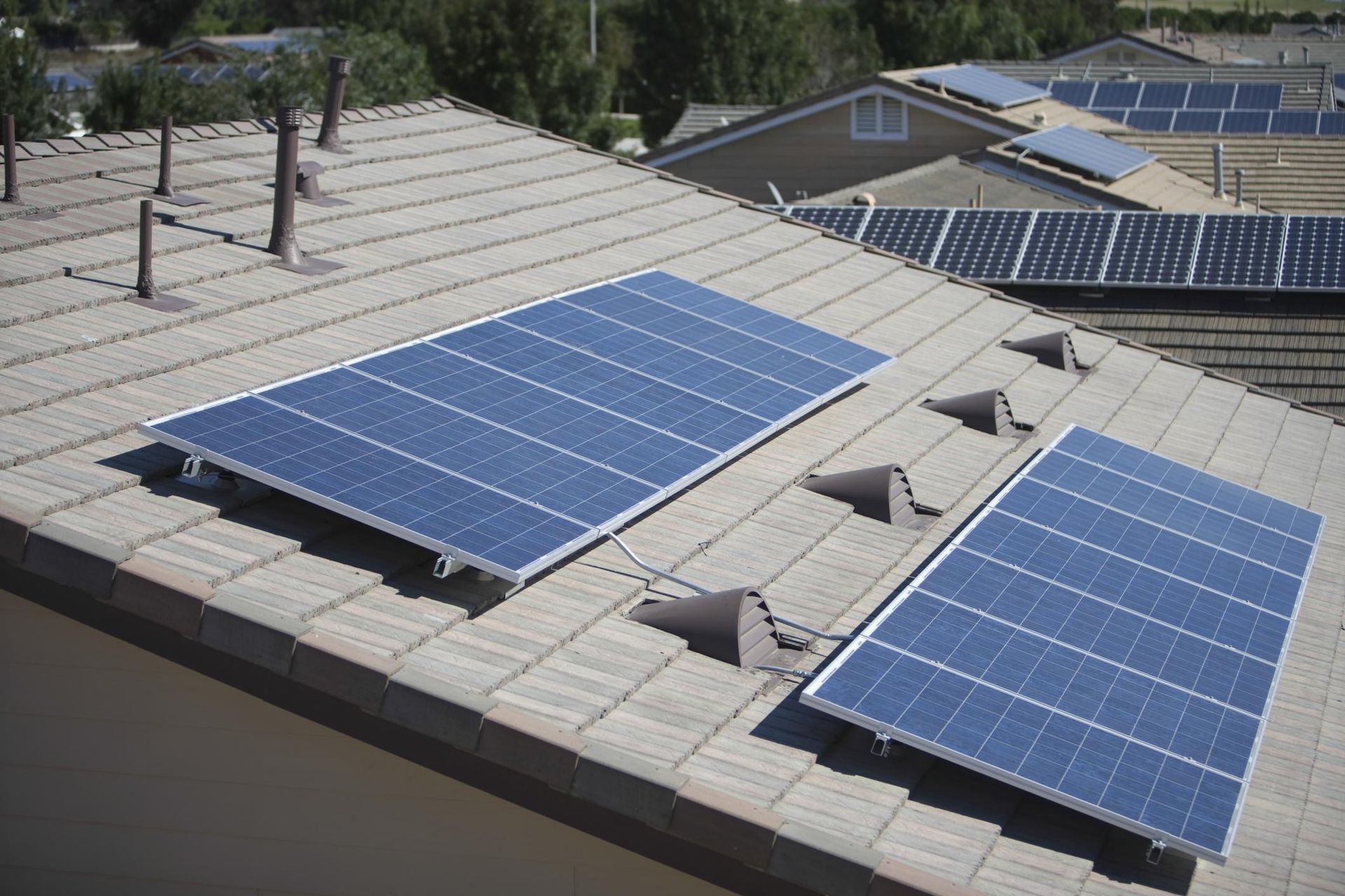 solar panels on the roof of a house