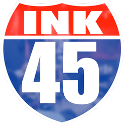 Shield-shaped sign with 