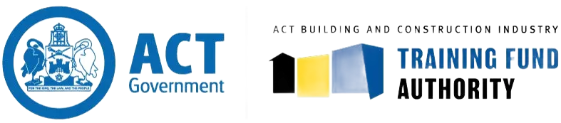 Logos: ACT Government and ACT Building and Construction Industry Training Fund Authority.