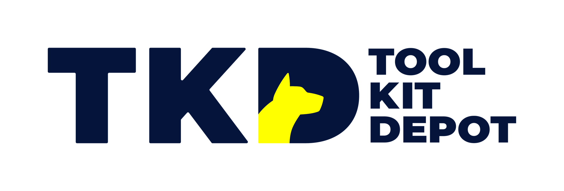 Logo of TKD Tool Kit Depot: dark blue letters TKD with a yellow dog silhouette inside the D, and the text 