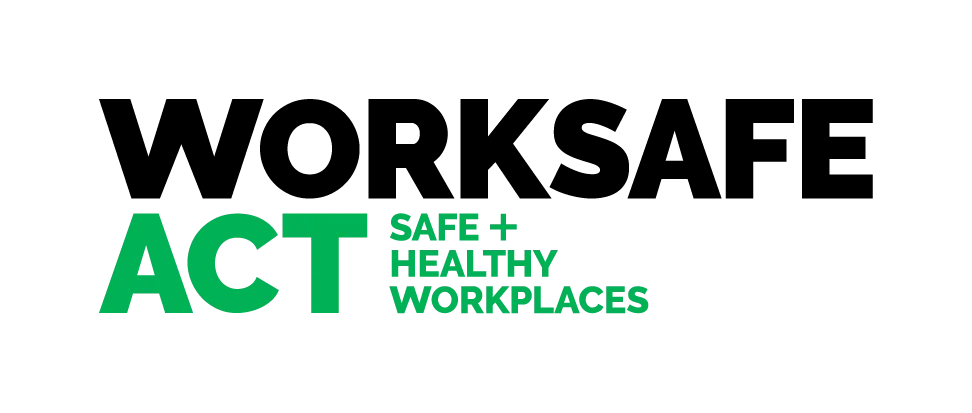 "WORKSAFE ACT" logo in black and green, with "SAFE + HEALTHY WORKPLACES" text below.