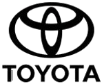 Toyota logo: oval with three overlapping inner ovals, black on white background, 