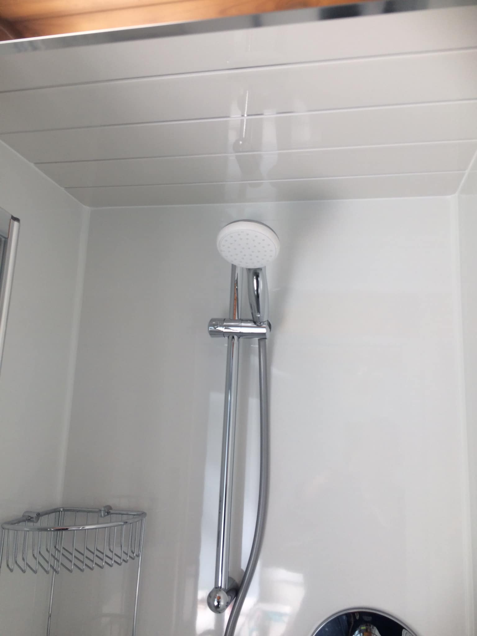 shower head in shower