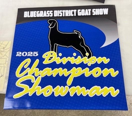A poster for the bluegrass district goat show in 2025