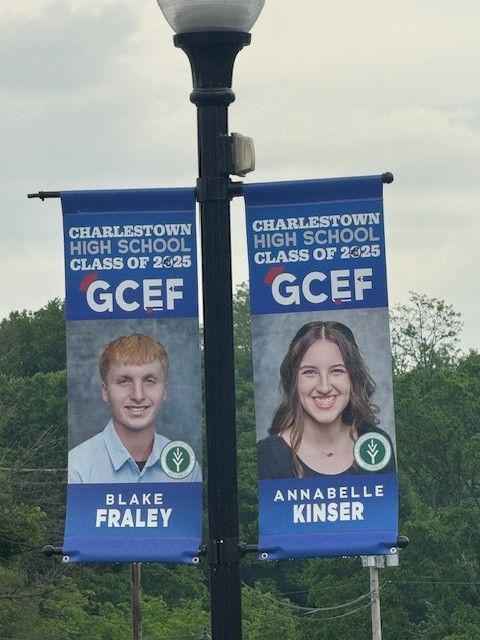 Two banners for charlestown high school class of 2025