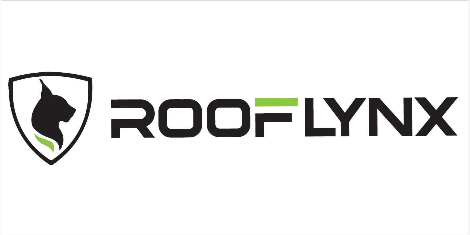 The logo for rooflynx is a shield with a cat on it.