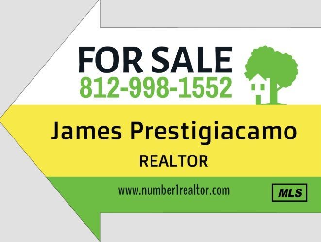 Arrow-shaped real estate sign for realtor James Prestigiacamo: