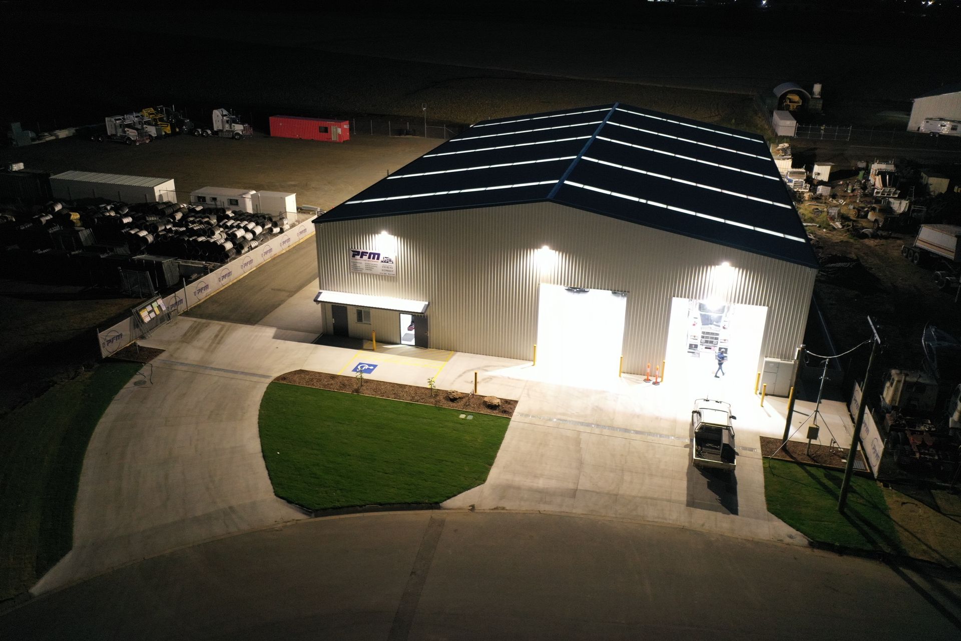 Shed With Light On And Concrete Floor  — CR Concreting in Pittsworth, QLD