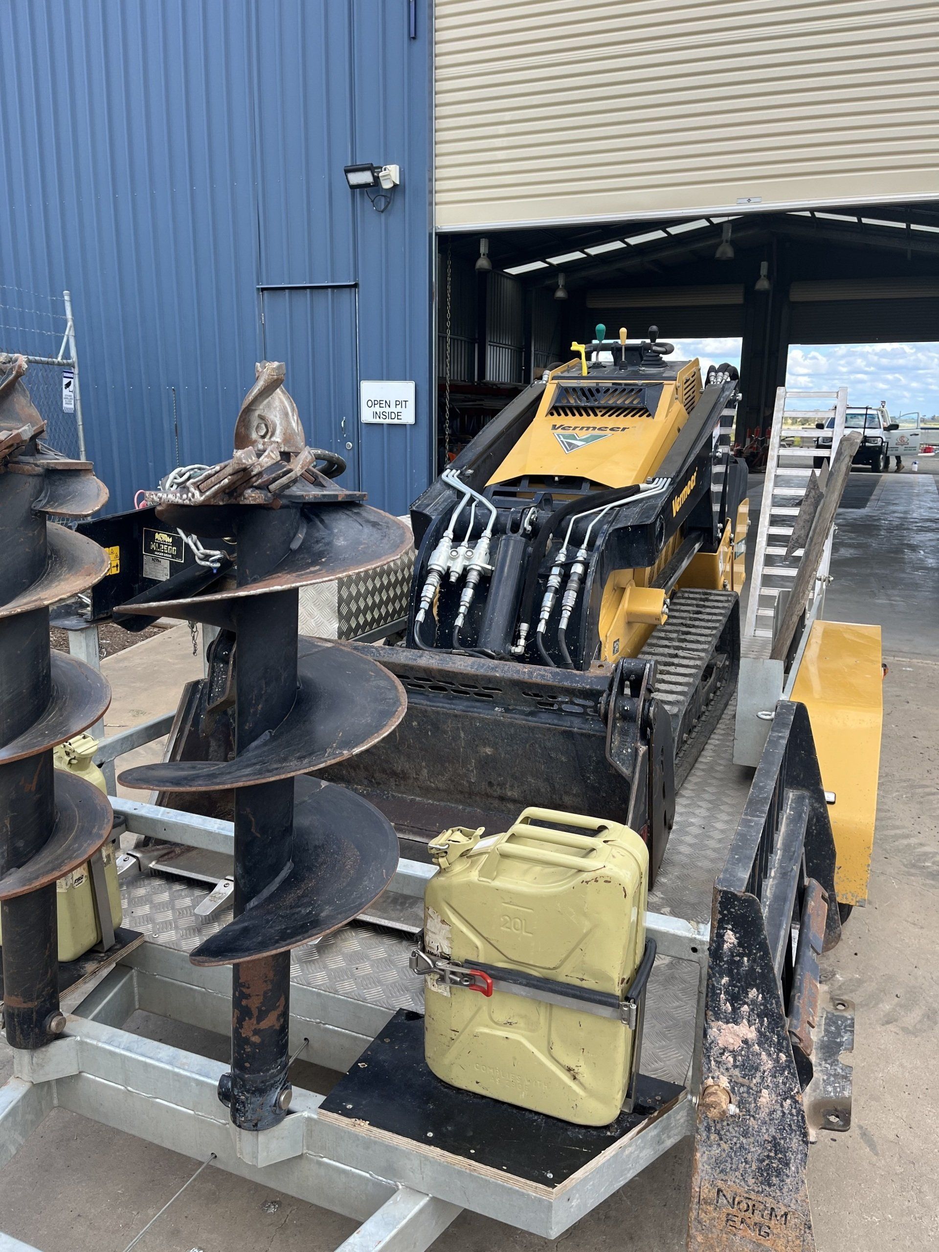 Skid Steer with Auger — CR Concreting in Pittsworth, QLD
