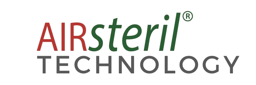 a red and green logo for airsteril technology