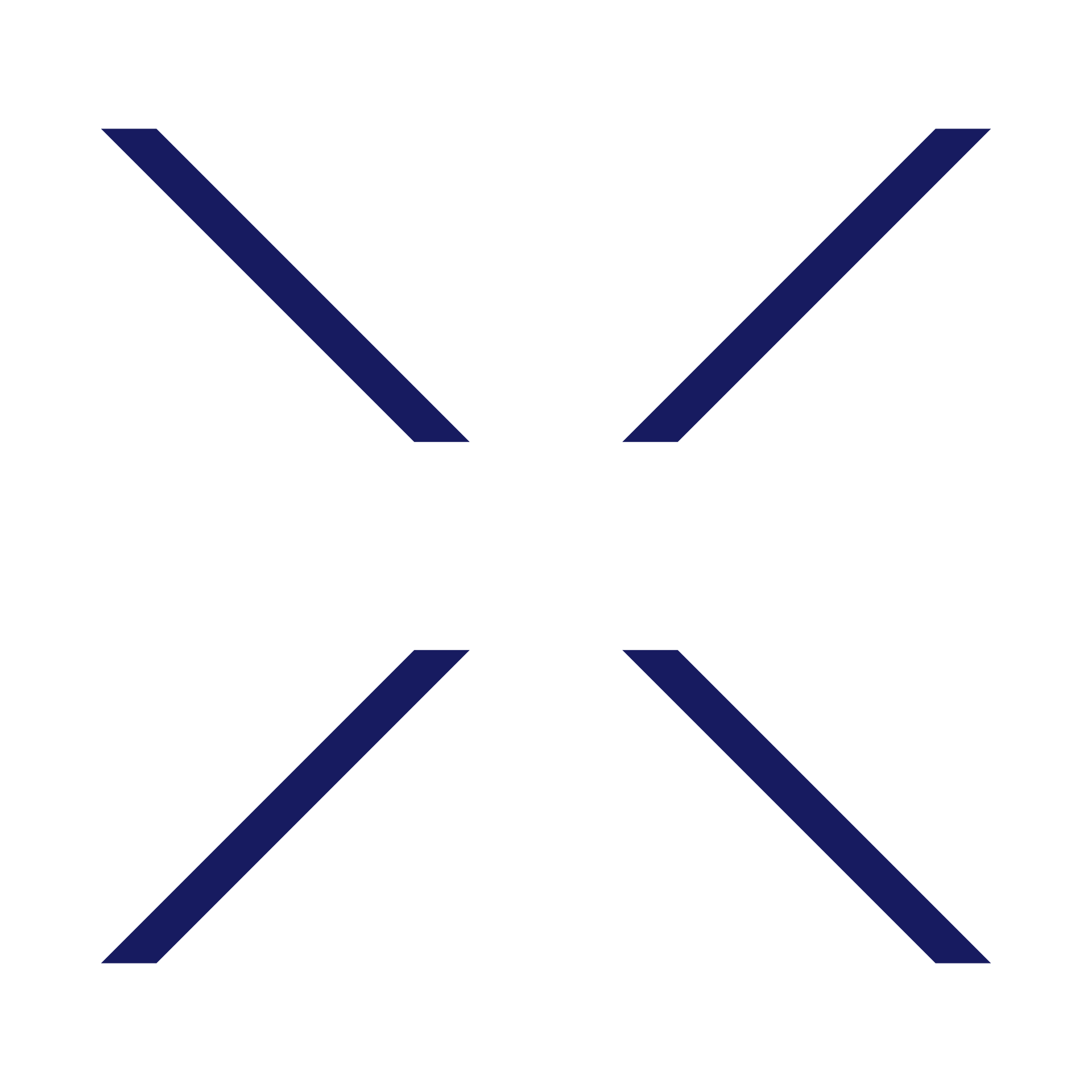 a blue cross with two lines crossing each other on a white background .