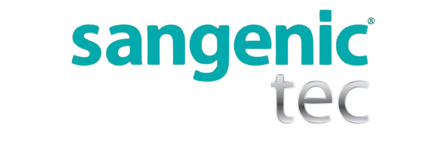a logo for sangenic tec is shown on a white background .