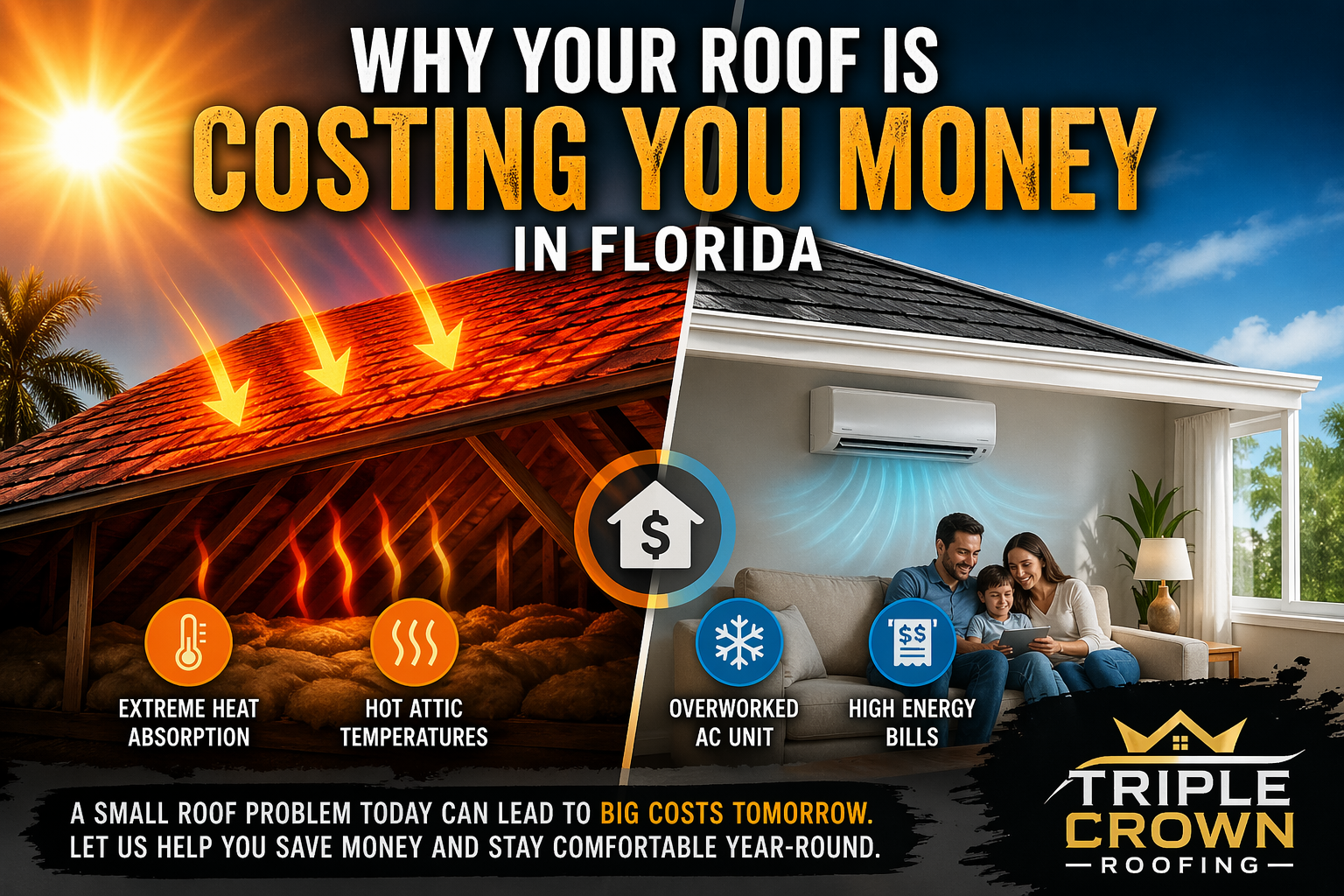 Florida home roof heat energy loss