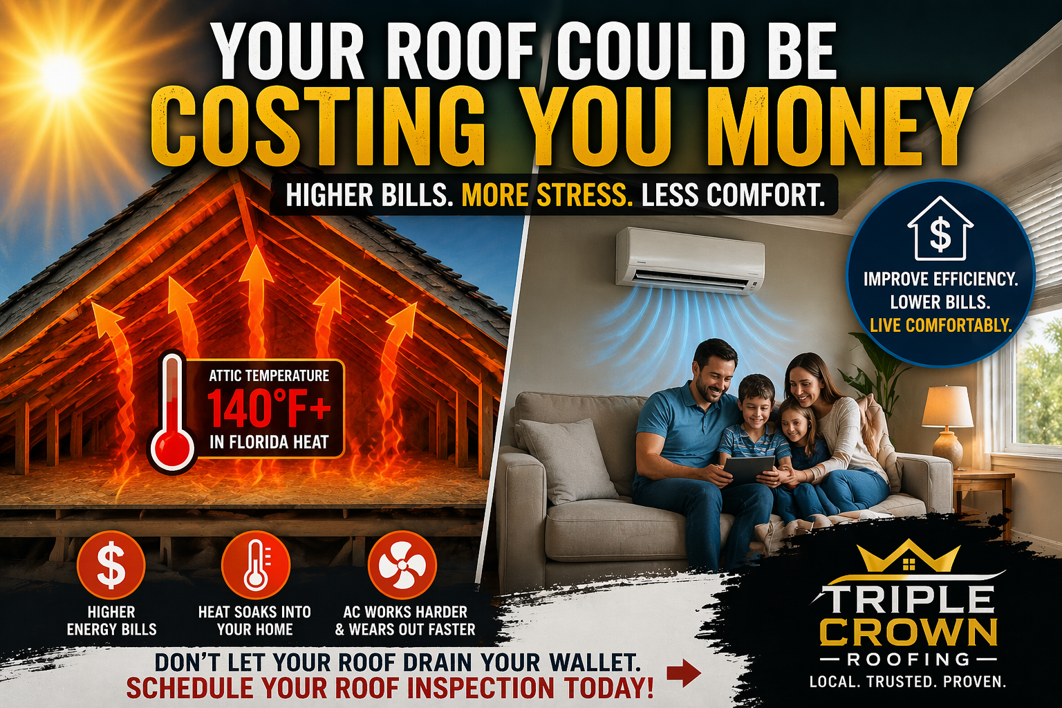 attic heat buildup poor ventilation Florida