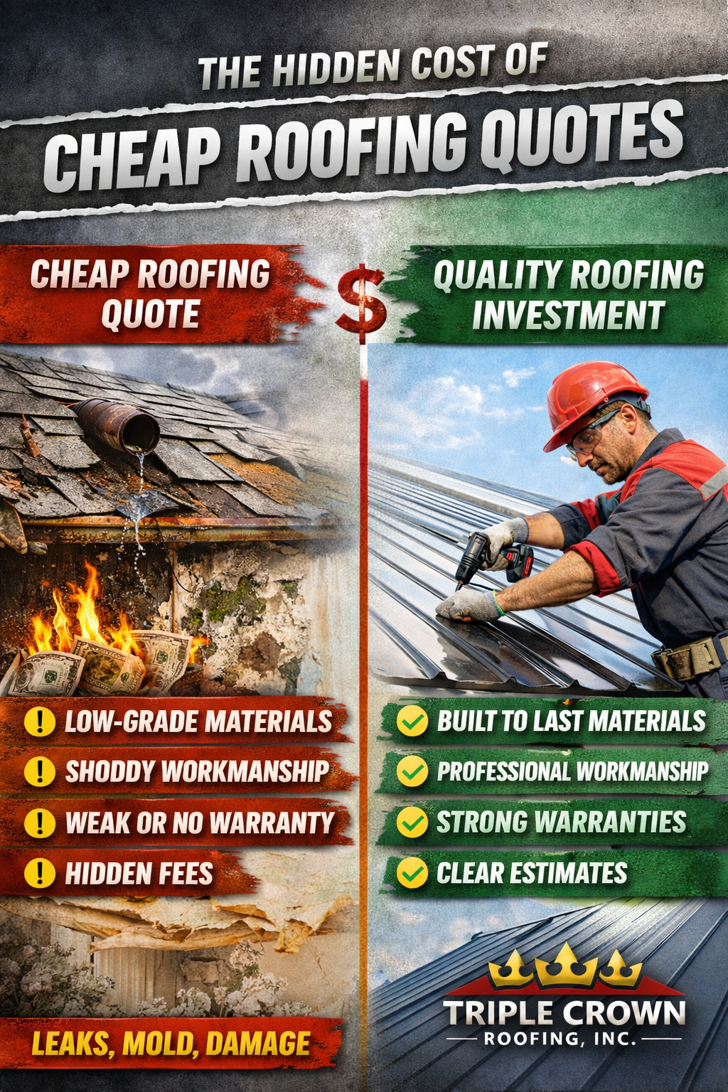 Cheap roofing quote vs quality roofing comparison