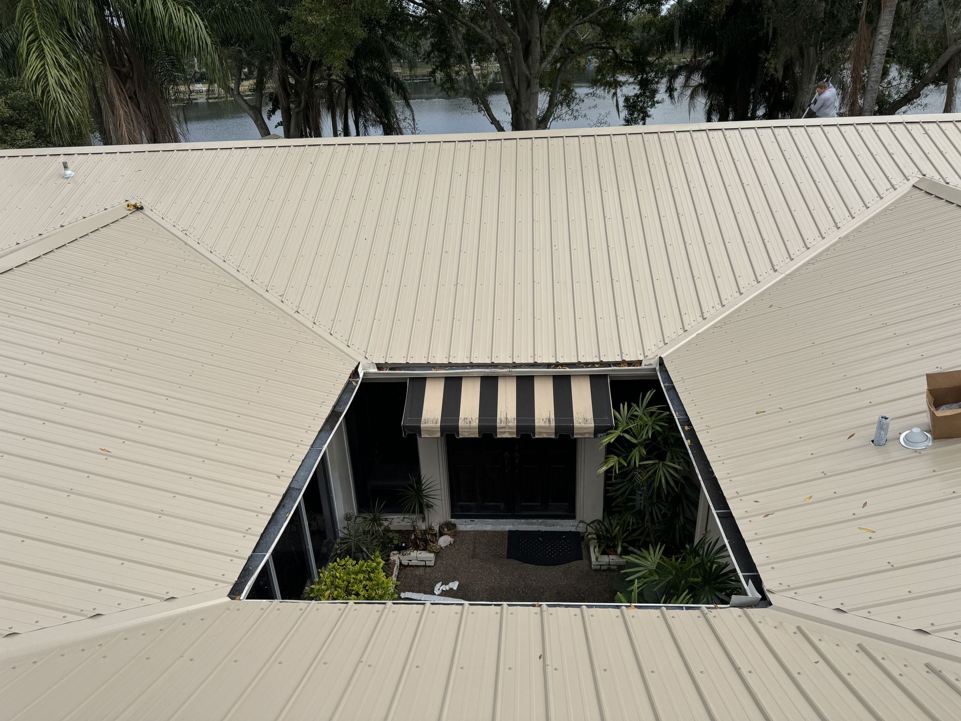 Rust-free and durable metal roof close-up in central Florida