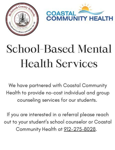 a poster for school based mental health services .