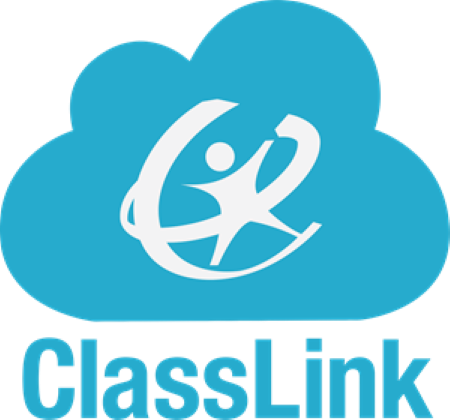 a blue cloud with the word classlink on it