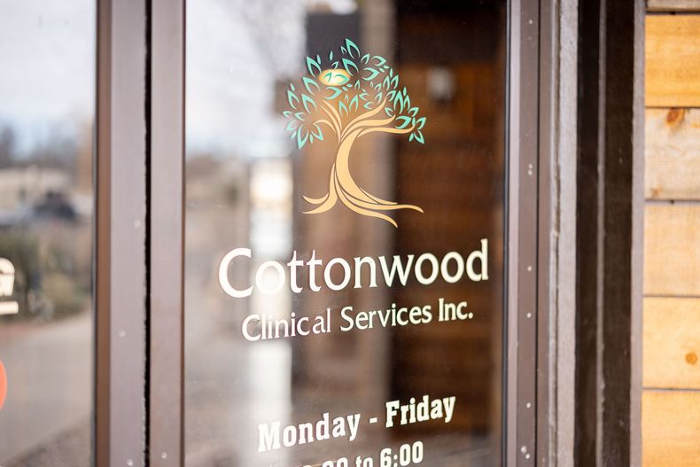 Woman in therapy session with counselor. 