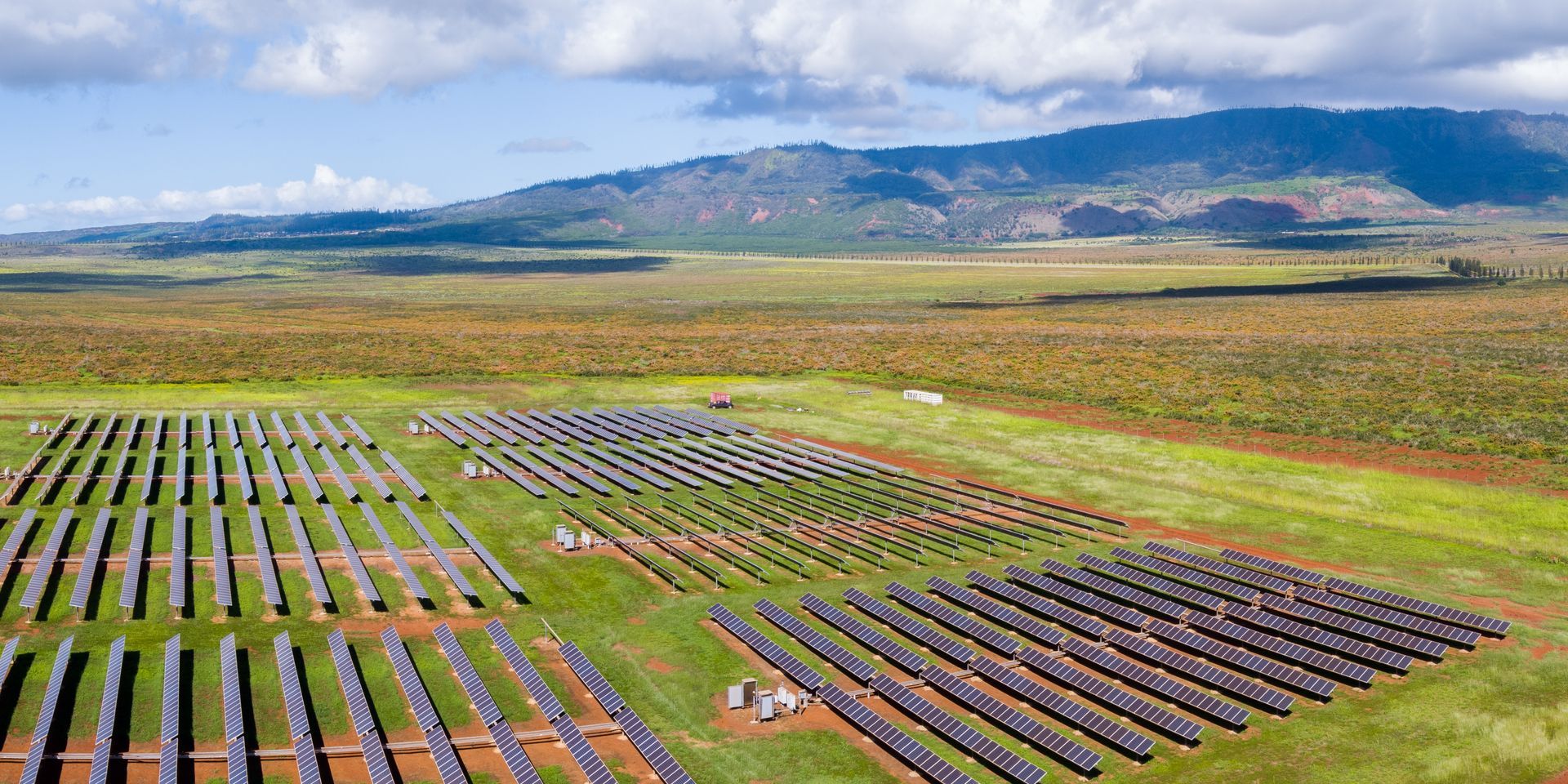 Solar Panels In A Hawaii Field