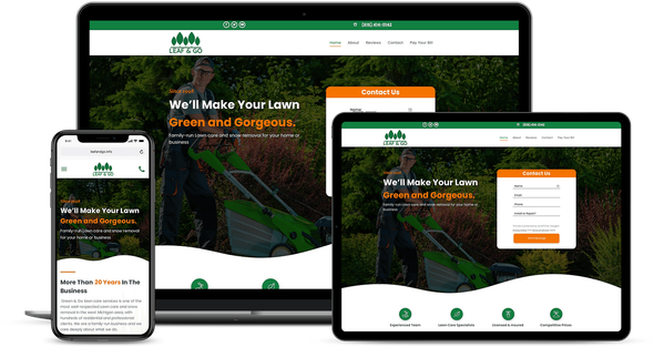 Multi-device mockup of the Leaf And Go website design by Reach Ethic