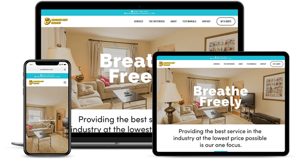 Multi-device mockup of the Scrubber Duct website design by Reach Ethic