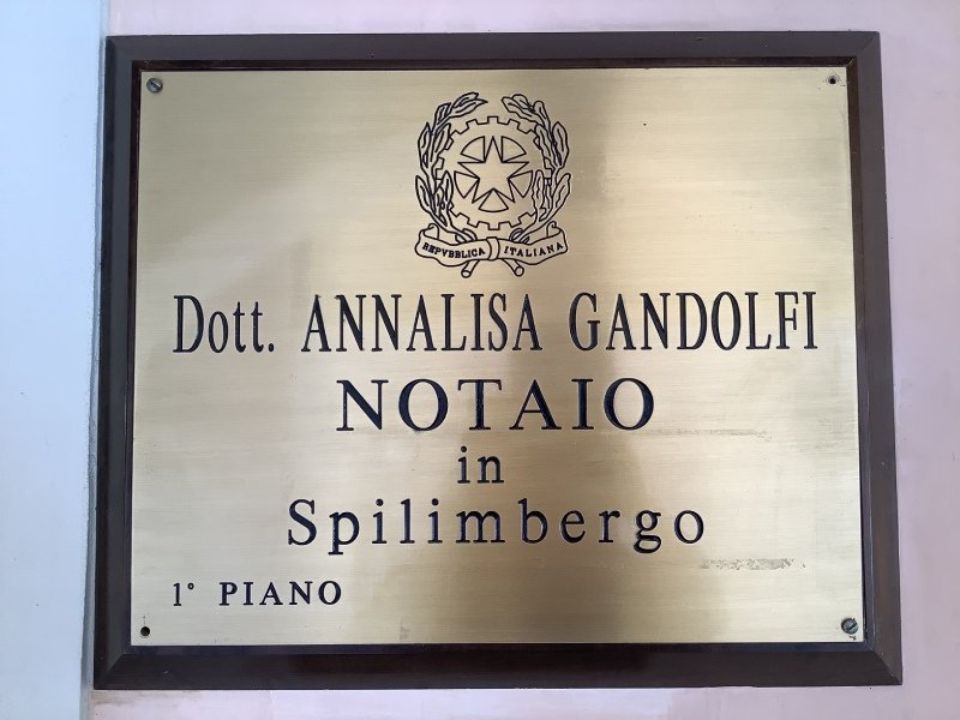 Targa dott. Annalisa Gandolfi Notaio