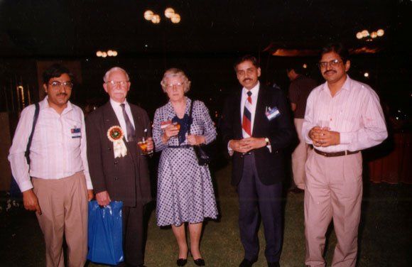 Dr.M.S.Ravindra with Prof. Harold Ridley inventor of Intraocular lenses