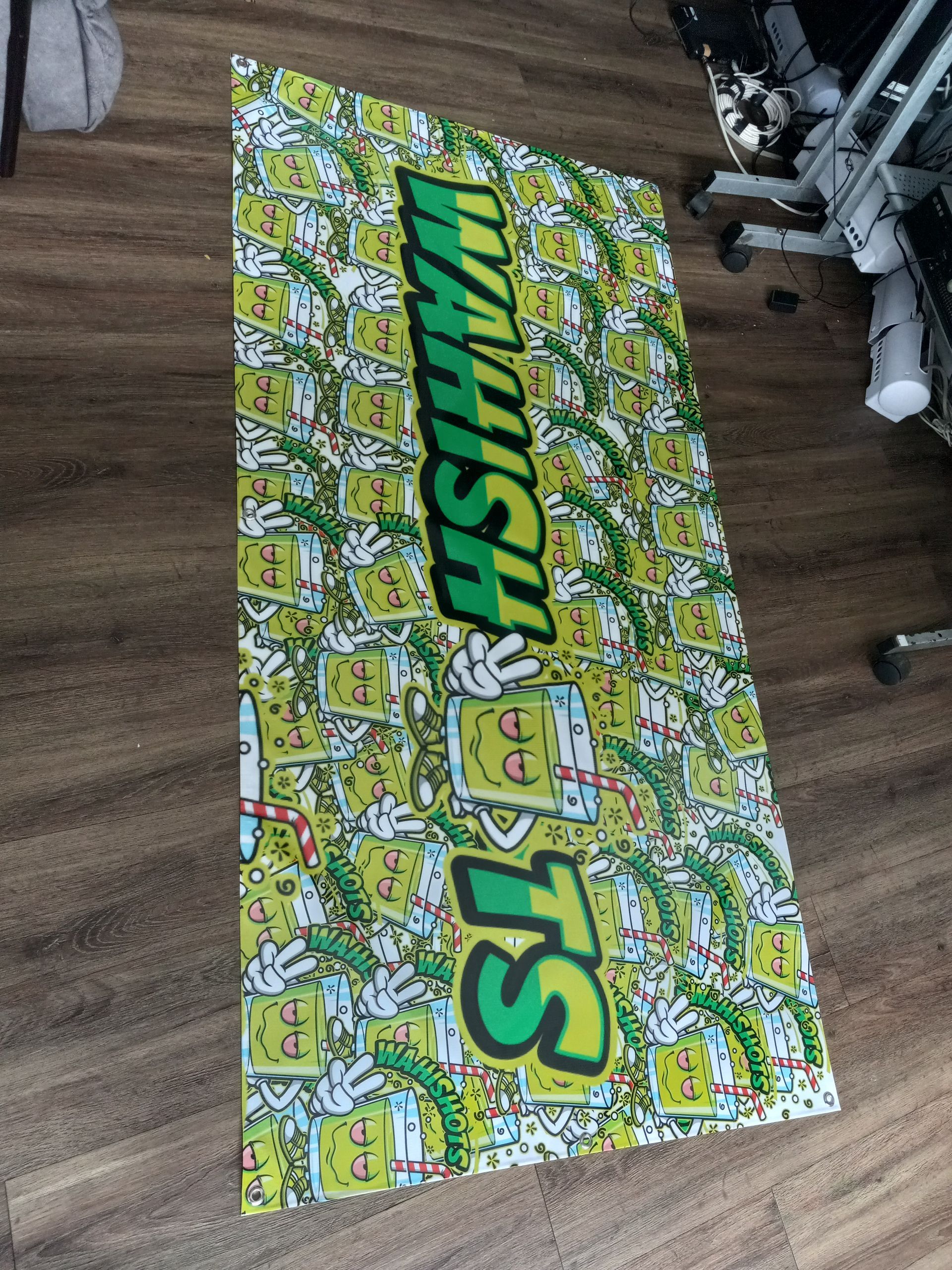 A rug with spongebob squarepants characters on it