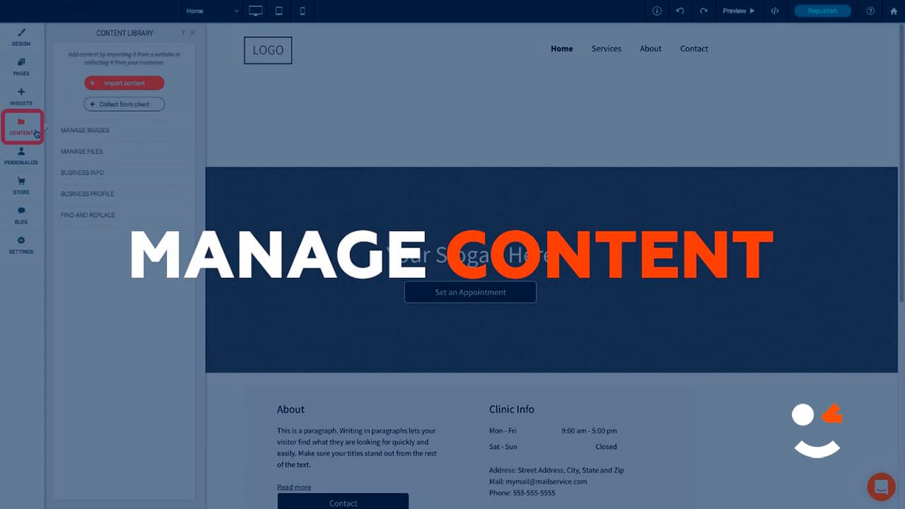 Manage and Import Content