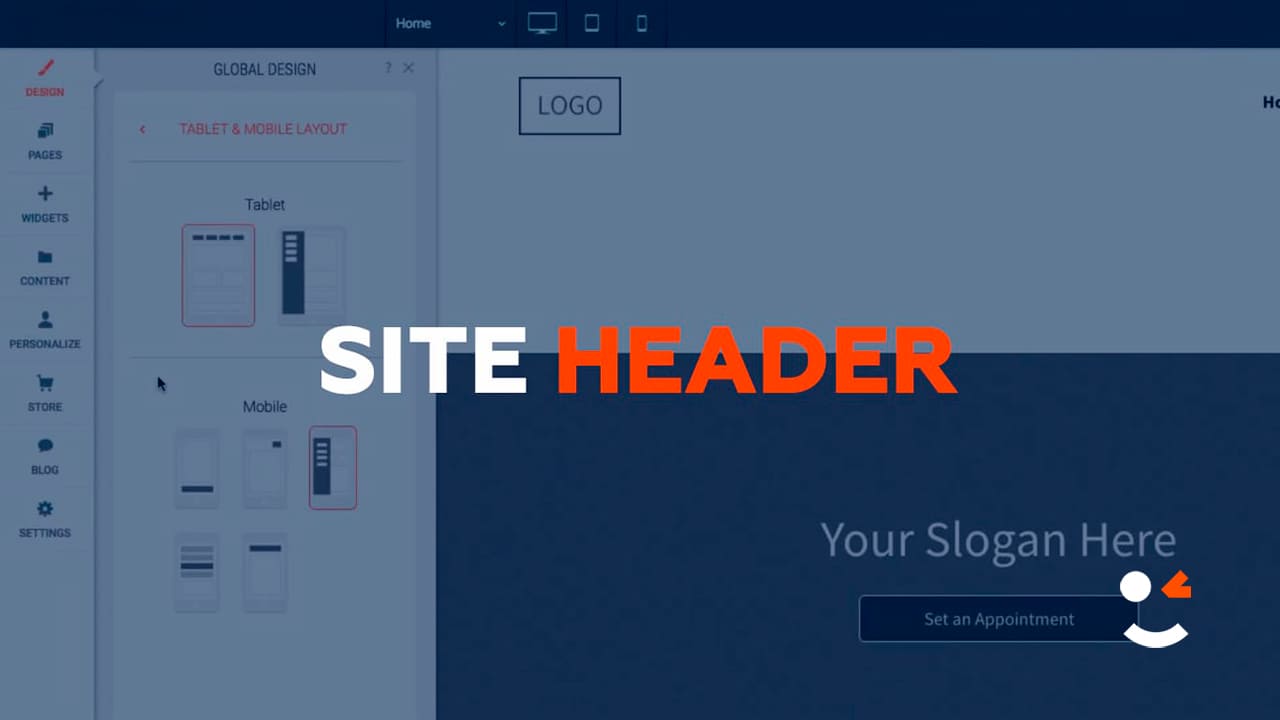 how to edit site header