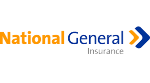 The national general insurance logo is orange and blue