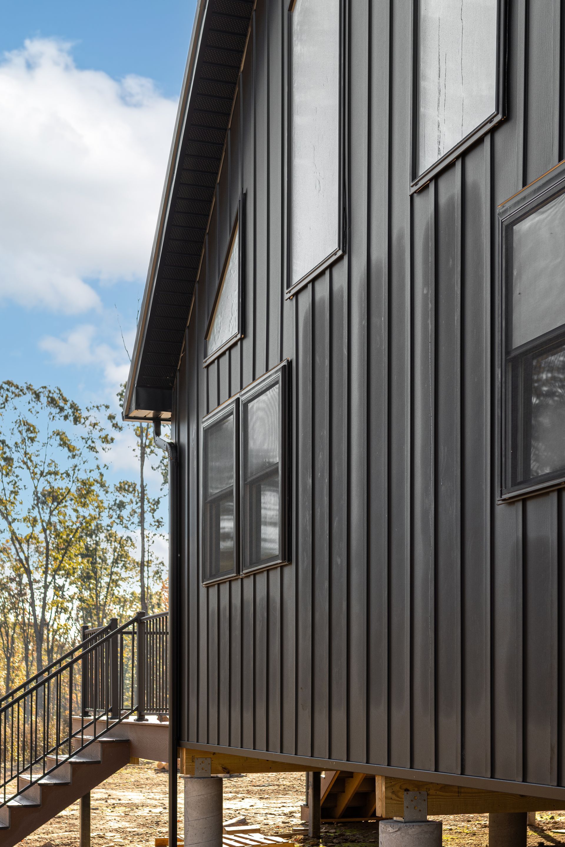 modern cabin design and construction with metal siding renovo