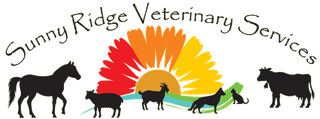 A logo for sunny ridge veterinary services with horses and cows  Sunny Ridge Veterinary Services Columbiana Ohio Rogers