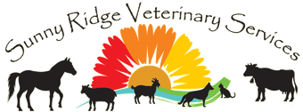 A logo for sunny ridge veterinary services with horses and cows  Sunny Ridge Veterinary Services Columbiana Ohio Rogers