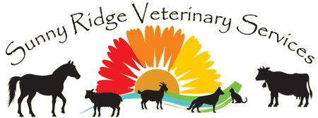 A logo for sunny ridge veterinary services with horses and cows  Sunny Ridge Veterinary Services Columbiana Ohio Rogers