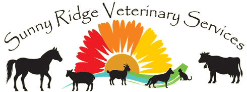 A logo for sunny ridge veterinary services with horses and cows  Sunny Ridge Veterinary Services Columbiana Ohio Rogers