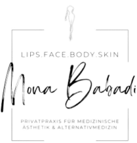 Ein Logo für Mona Babadis Lippen, Gesicht und Körperhaut.