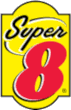 A yellow sign with a red number 8 on it.