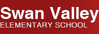 The logo for swan valley elementary school is red and white