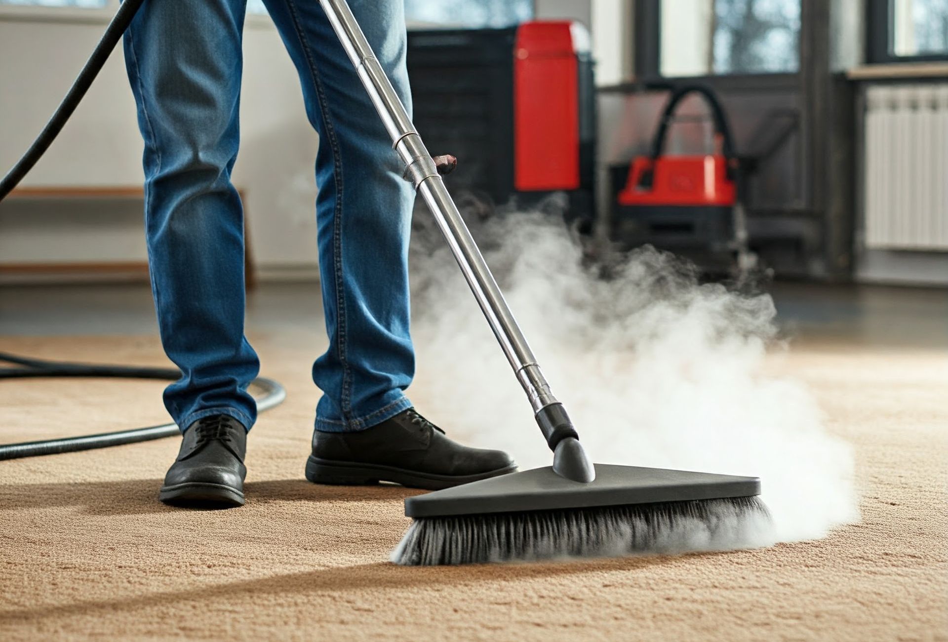 Professional deep carpet cleaning service using special equipment to remove dirt, stains, and allergens in Redmond, Oregon